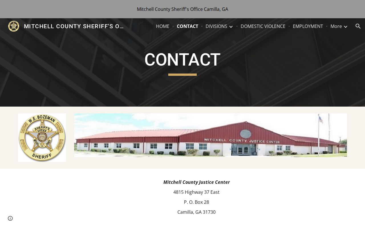 Mitchell County warrant records Justice Center contact